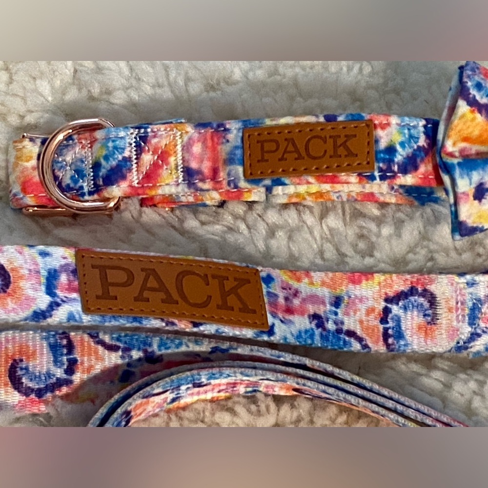 PACK LEASHES matching dog collar & leash-medium, NEW - Picture 4 of 5